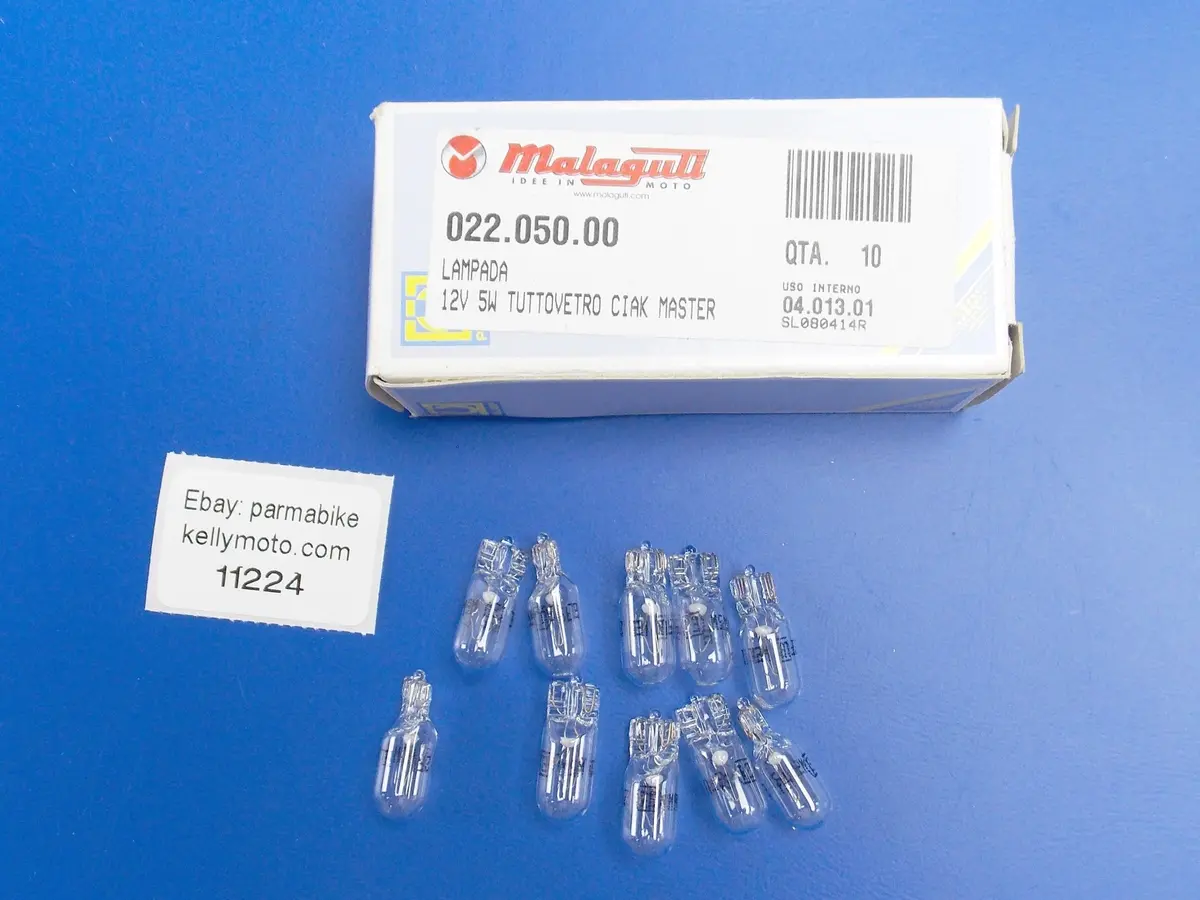 10X Oem Malaguti Madison S 200 Rs 250 License Plate Light Bulb 12V 5W 022.050.00 1