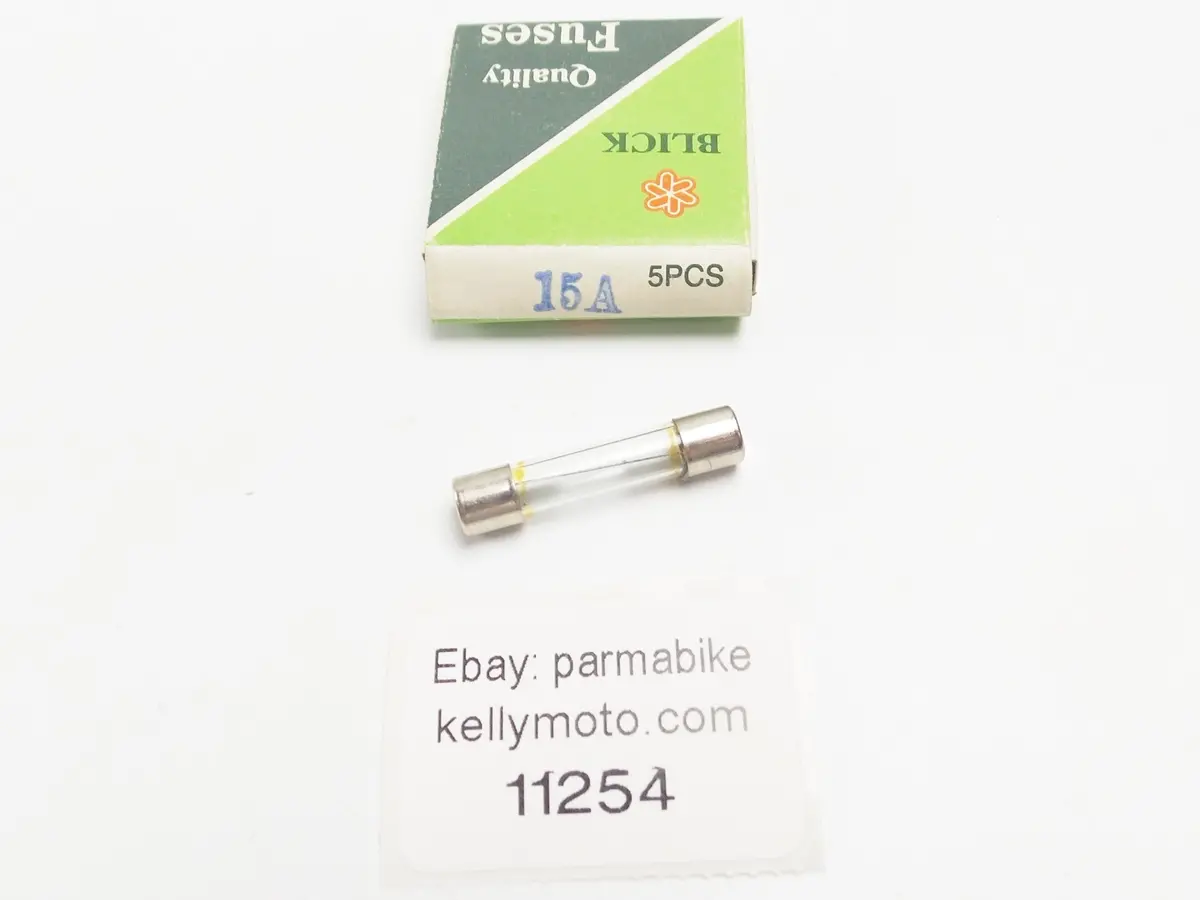5X Blick Jso Fast-Acting Glass Tube Fuse 15A 1/4X1 3/16" 6.3X30mm Kawasaki Honda 1