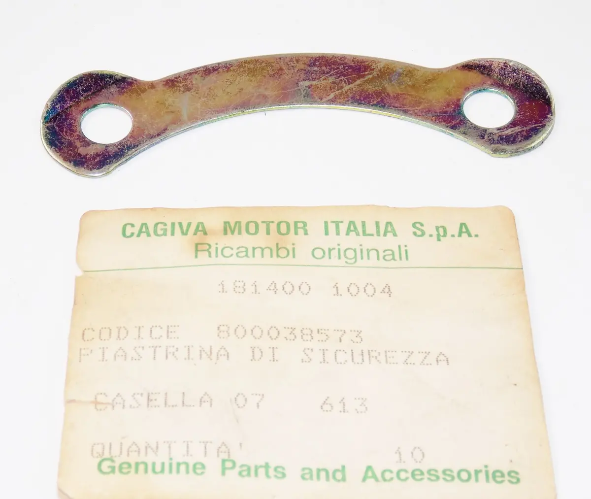 Nos Oem Cagiva Wsxt 125 Aletta Rossa Elefant 125 Security Plate 800038573 1