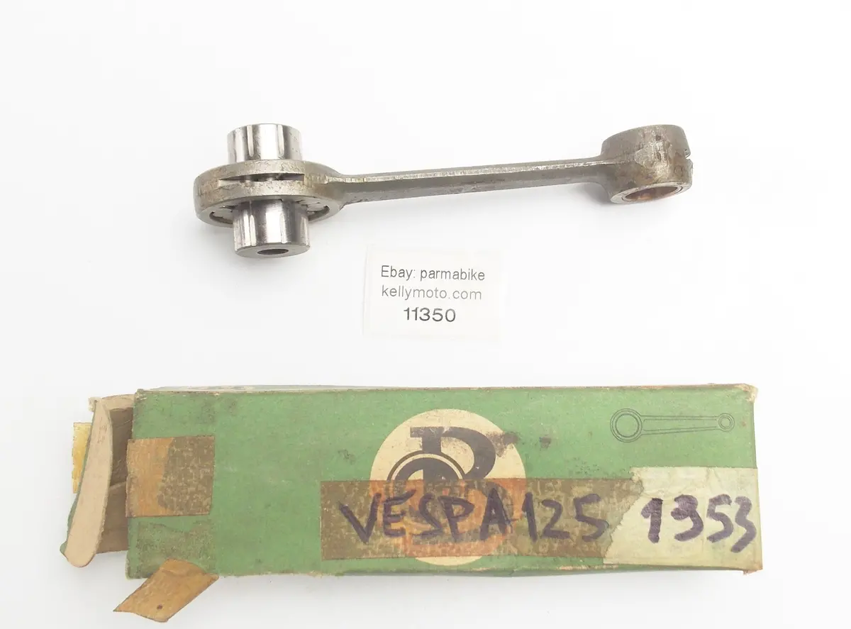 Nos Ob Engine Motor Crank Connecting Rod+Bearings+Pin Vespa 1953 125 Cc 1