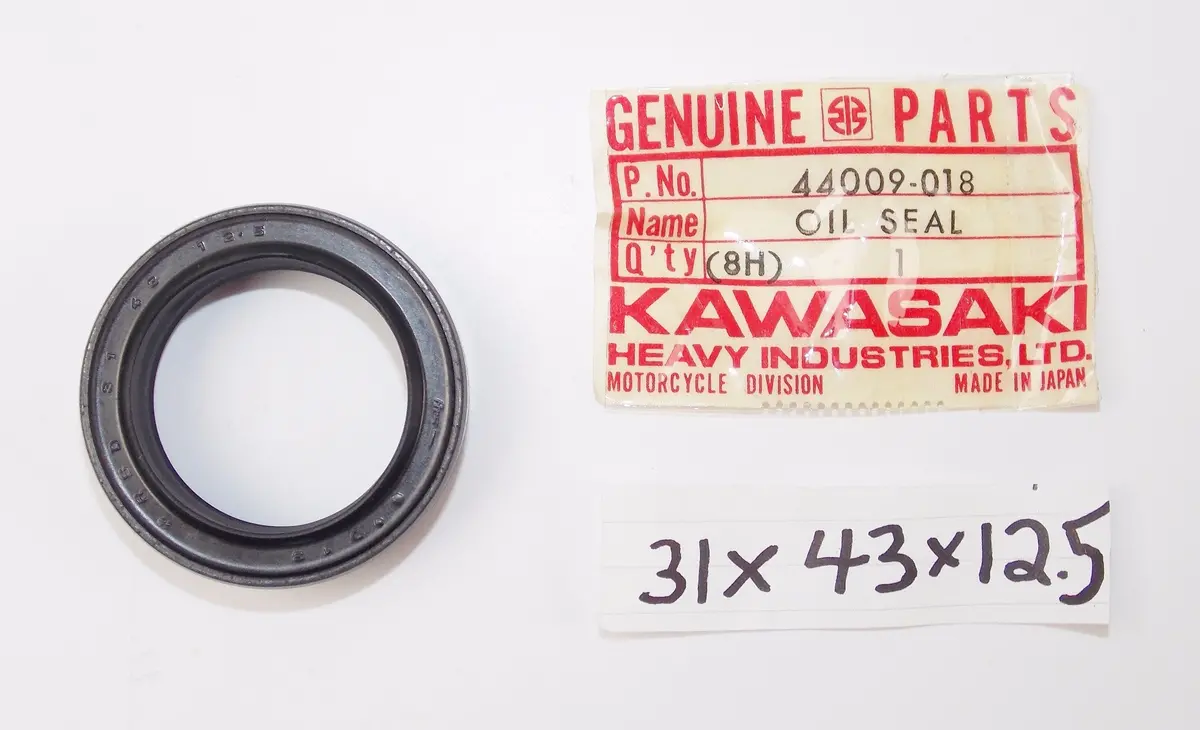 Nos Oem Kawasaki Front Fork Oil Seal 31X43x12.5 Kd Ke Ks Kx 125 44009-018 1