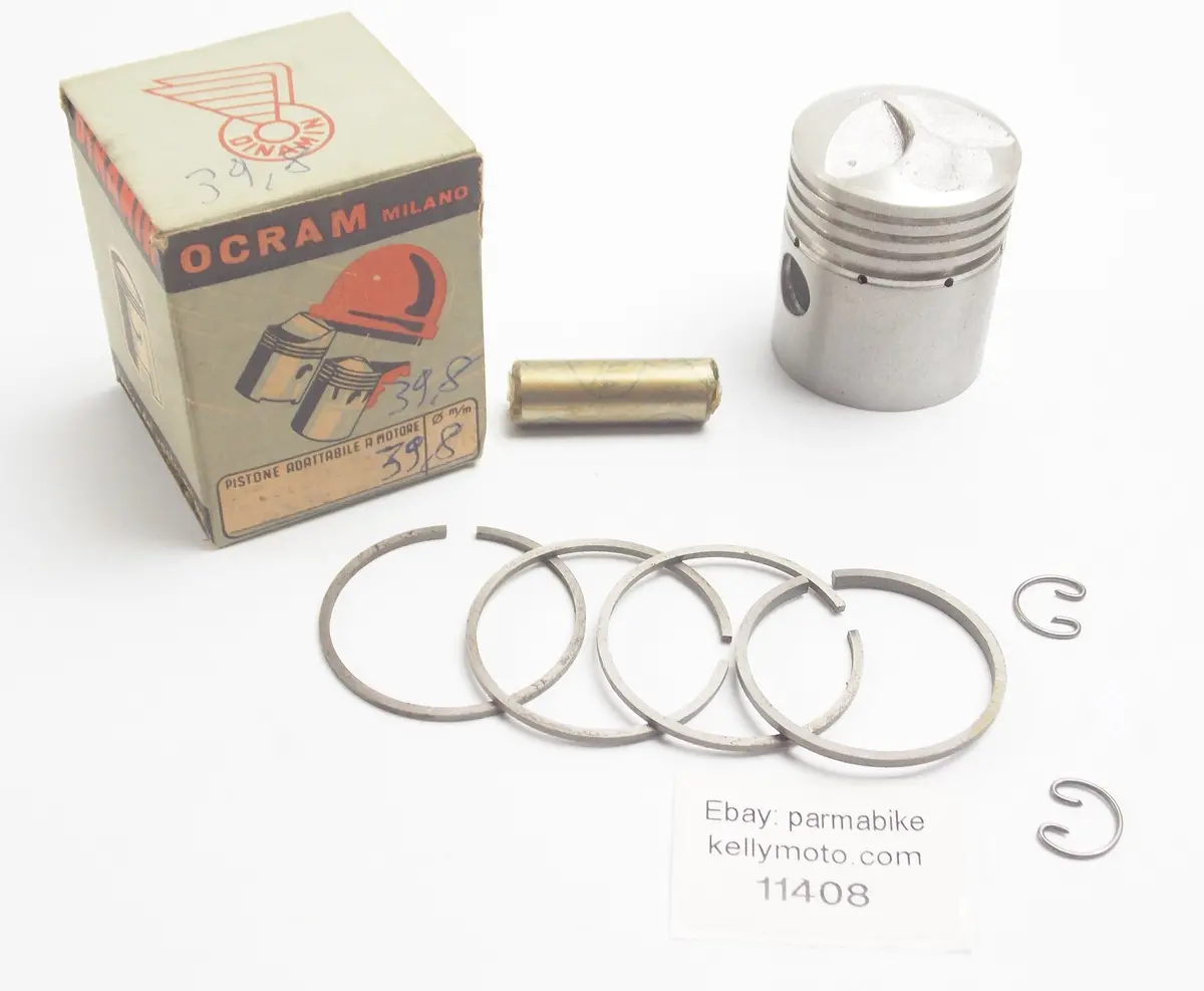 Nos Dinamin Piston+Rings+Pin+Clips Set Cpl. D. 39.8 Mm Ducati Moped Scooter 1