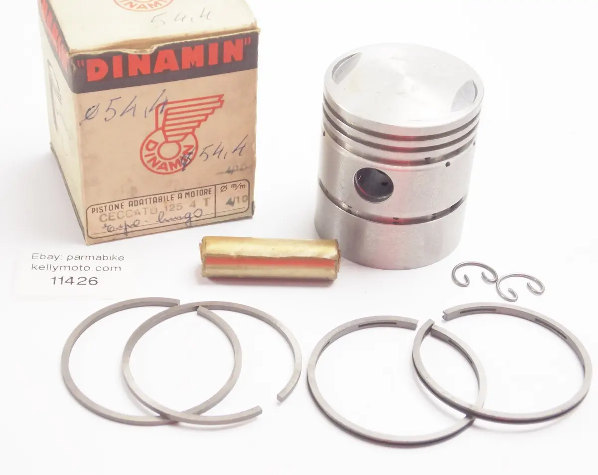 Nos Dinamin Piston+Rings+Pin+Clips Set Cpl. 54.4 Mm Zanella Ceccato 125 4-Stroke 1