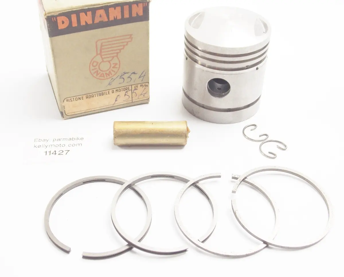 Nos Dinamin Piston + Rings + Pin + Clips Set Cpl. D. 55.4 Mm Zanella Ceccato 1