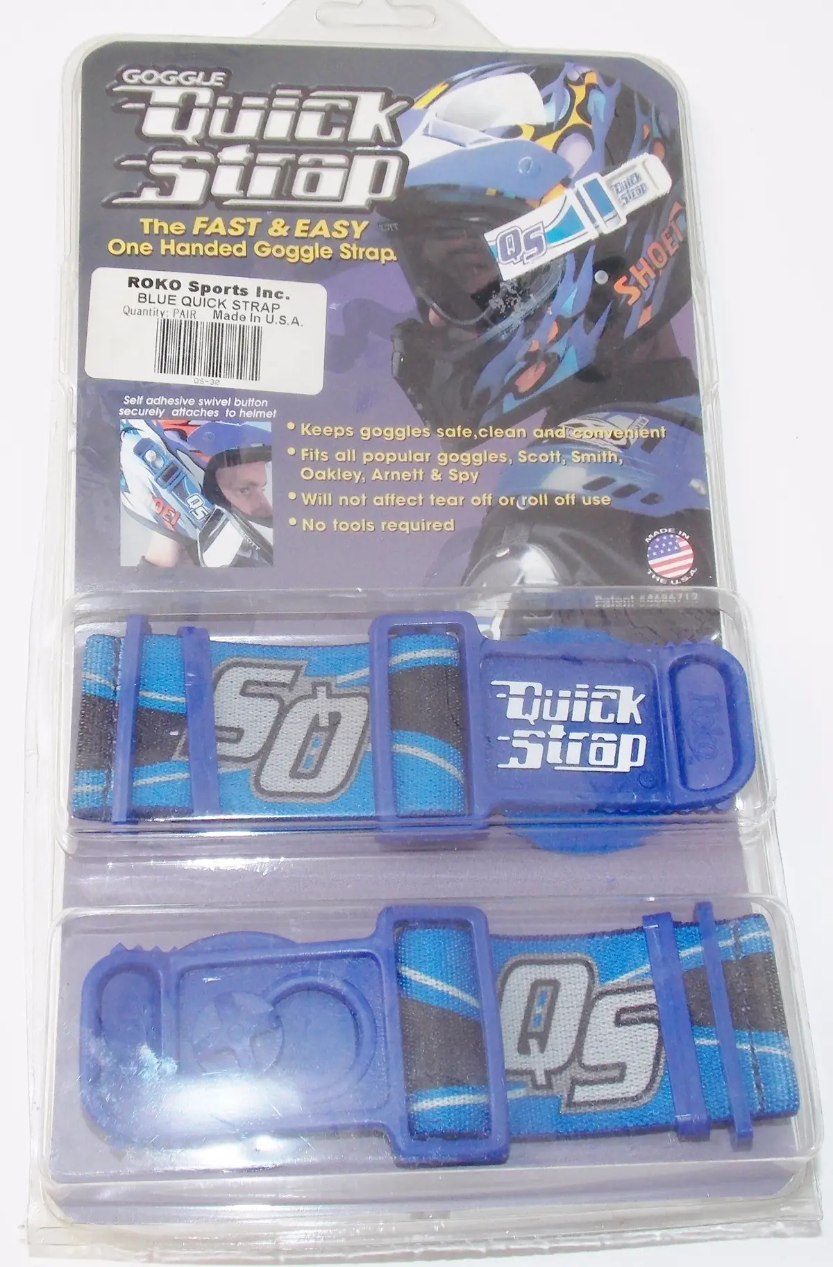 1 Pair Roko Goggles Blue Quick Strap Fits Scott Smith Oakley Arnett Spy 1