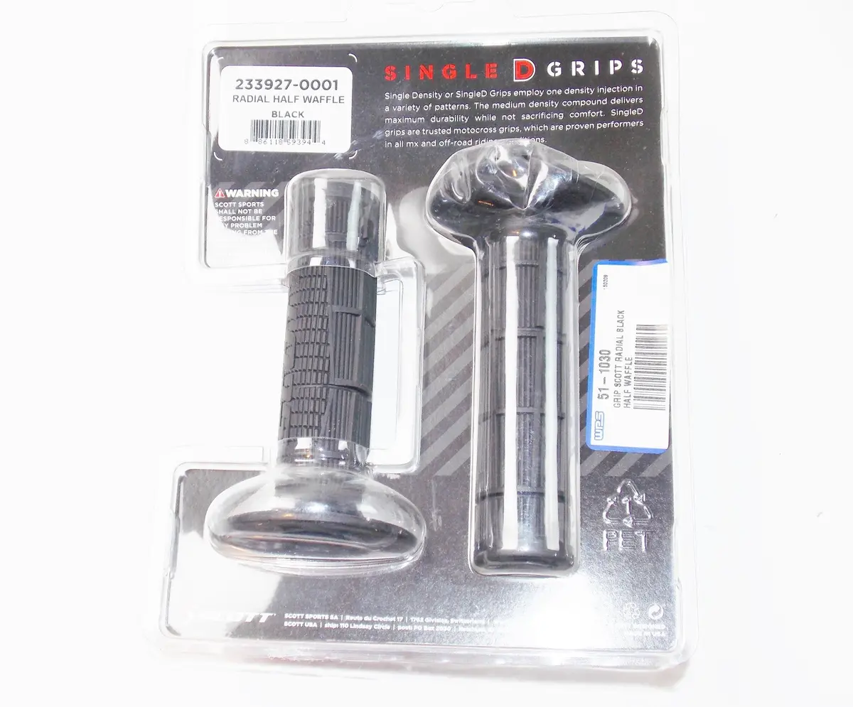 Scott Usa Black Radial Grips Half Waffle # 233927-0001 Honda Kawasaki Suzuki Ktm 1