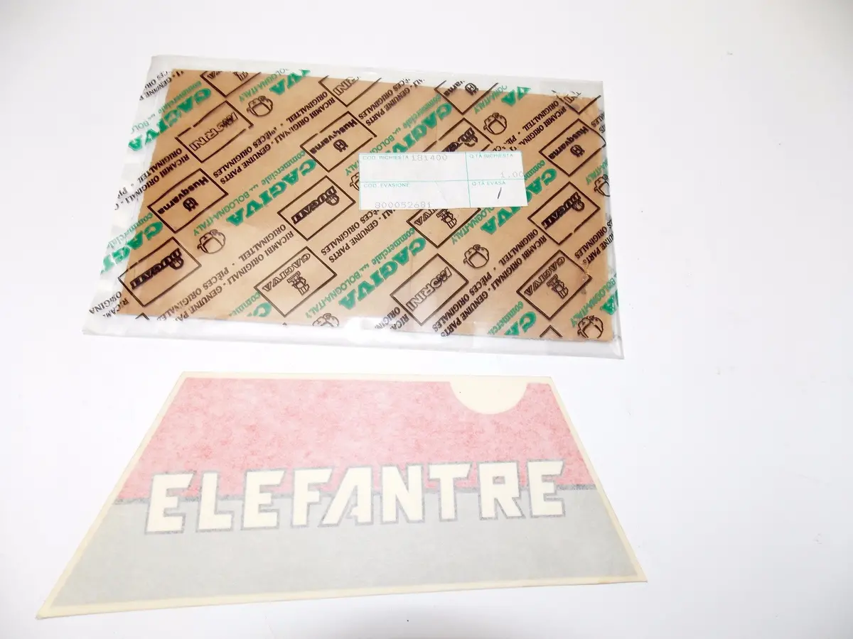 Nos Oem Cagiva 87 Elefantre 125 Lh Gas Tank Shroud Sticker "Elefantre" 800052681 1