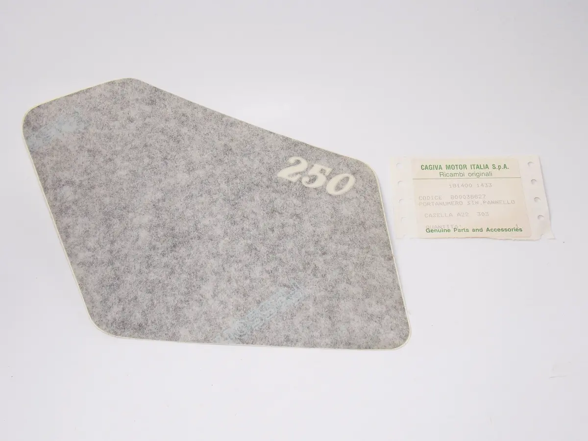 Nos Oem Cagiva Ala Blu 250 Lh Plate Cover Number Place Sticker "250" 800038827 1