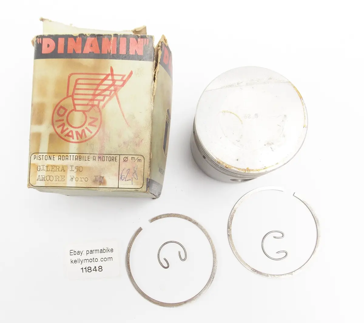 Nos Dinamin Piston + Rings + Clips Diameter 62.8 Mm Gilera 150 Arcore 1