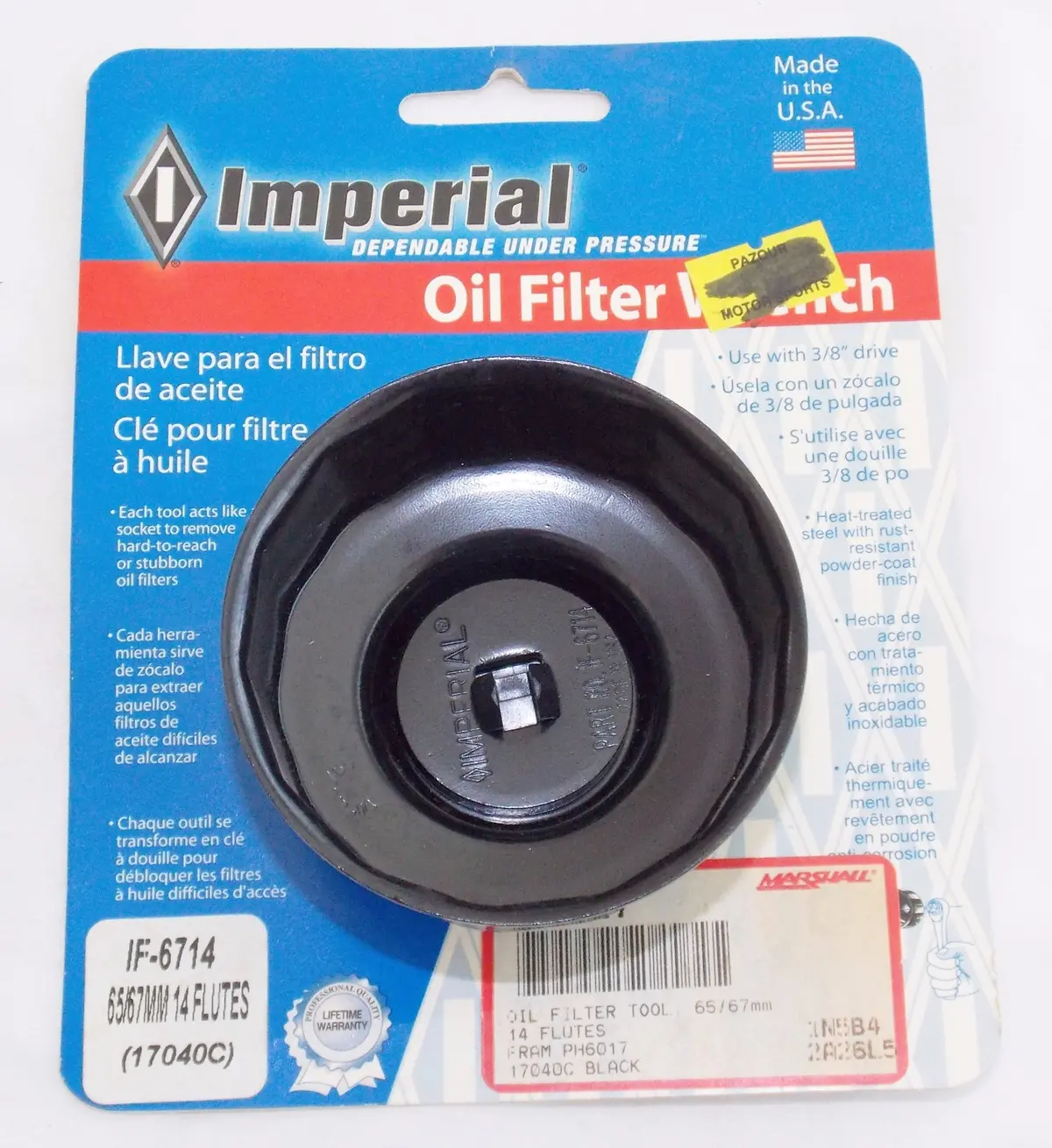 Oil Filter Cap Wrench Tool 65/67Mm 14 Flutes Bmw Ducati Harley Davidson # 17040C 1