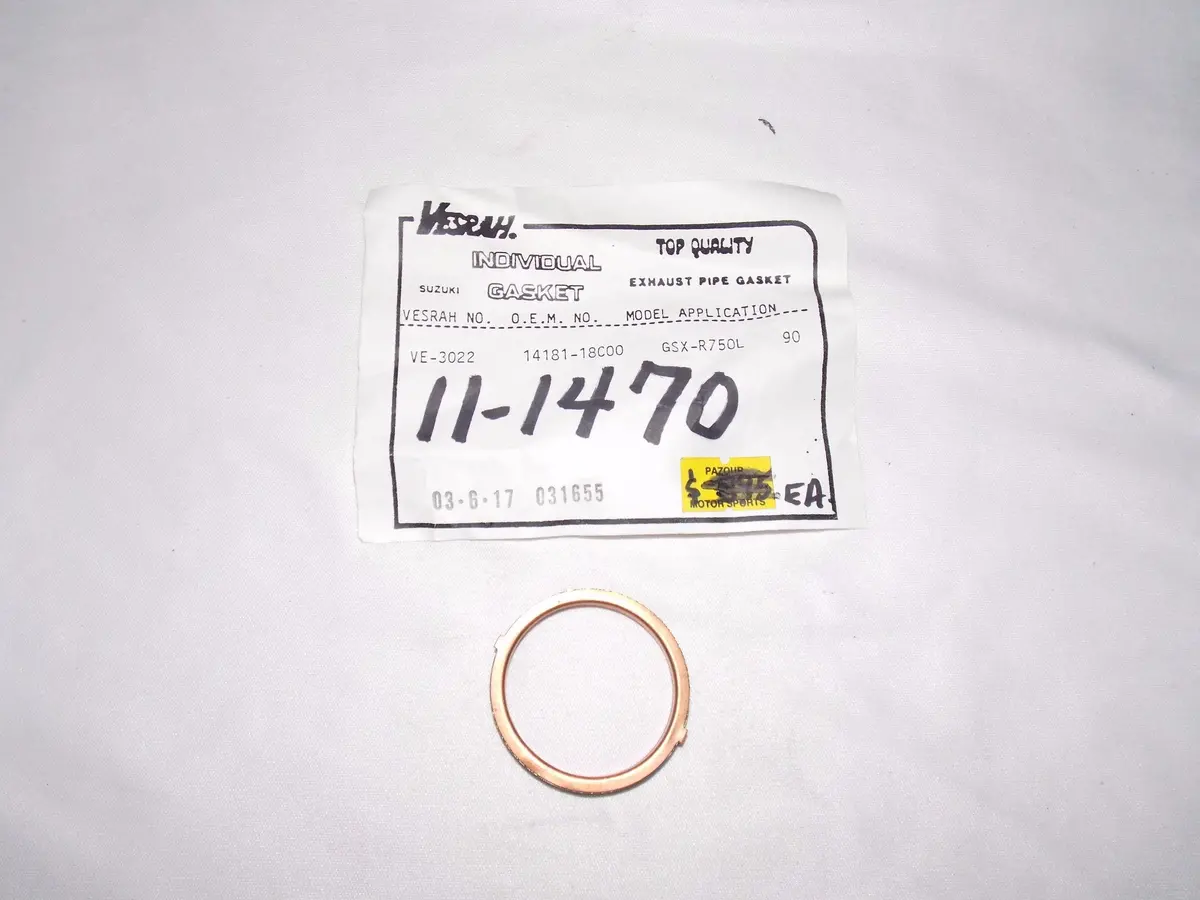 Exhaust Pipe Gasket Suzuki '90 Gsx-R750l 83-86 Alt125 Gs550 14181-18C00 |11-1470 1