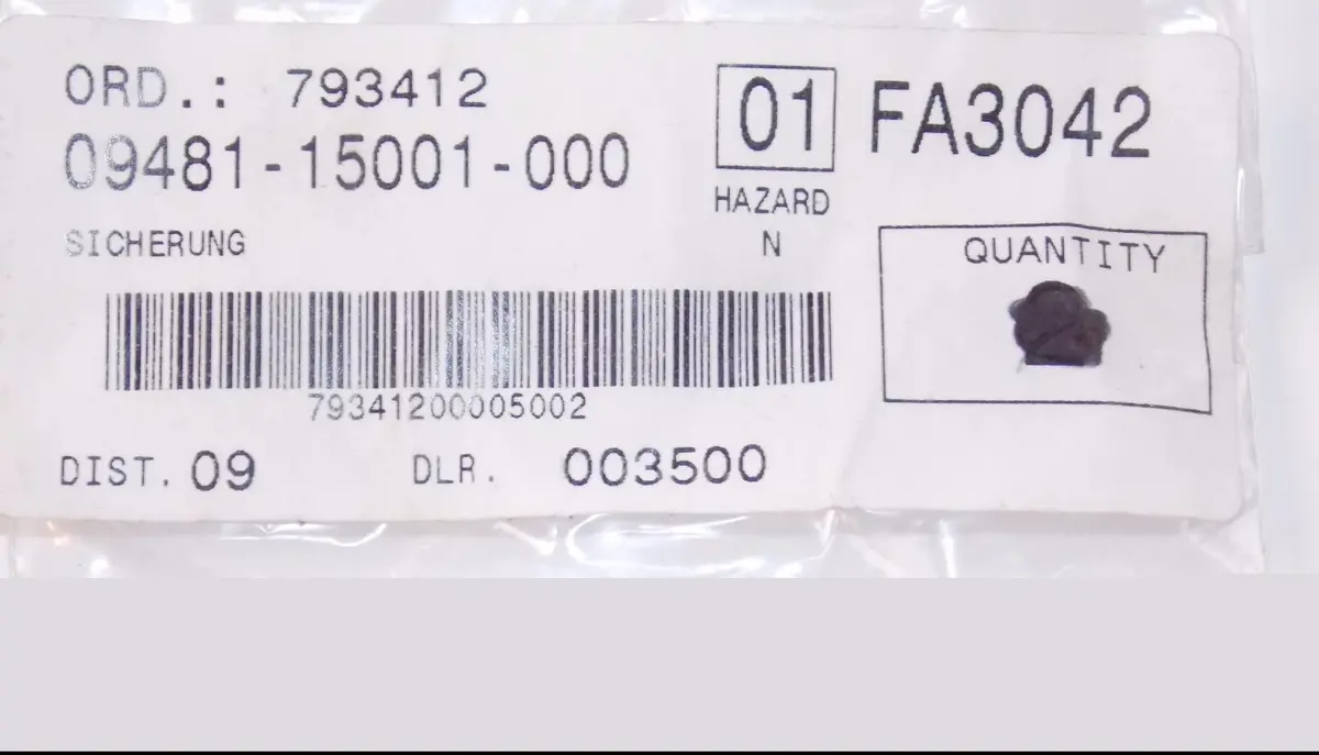 Nos Oem Suzuki 68-97 T500-1/2 T20 Ts250 Gs750l Gs300l Ts100 Fuse 15A 09481-15001 1