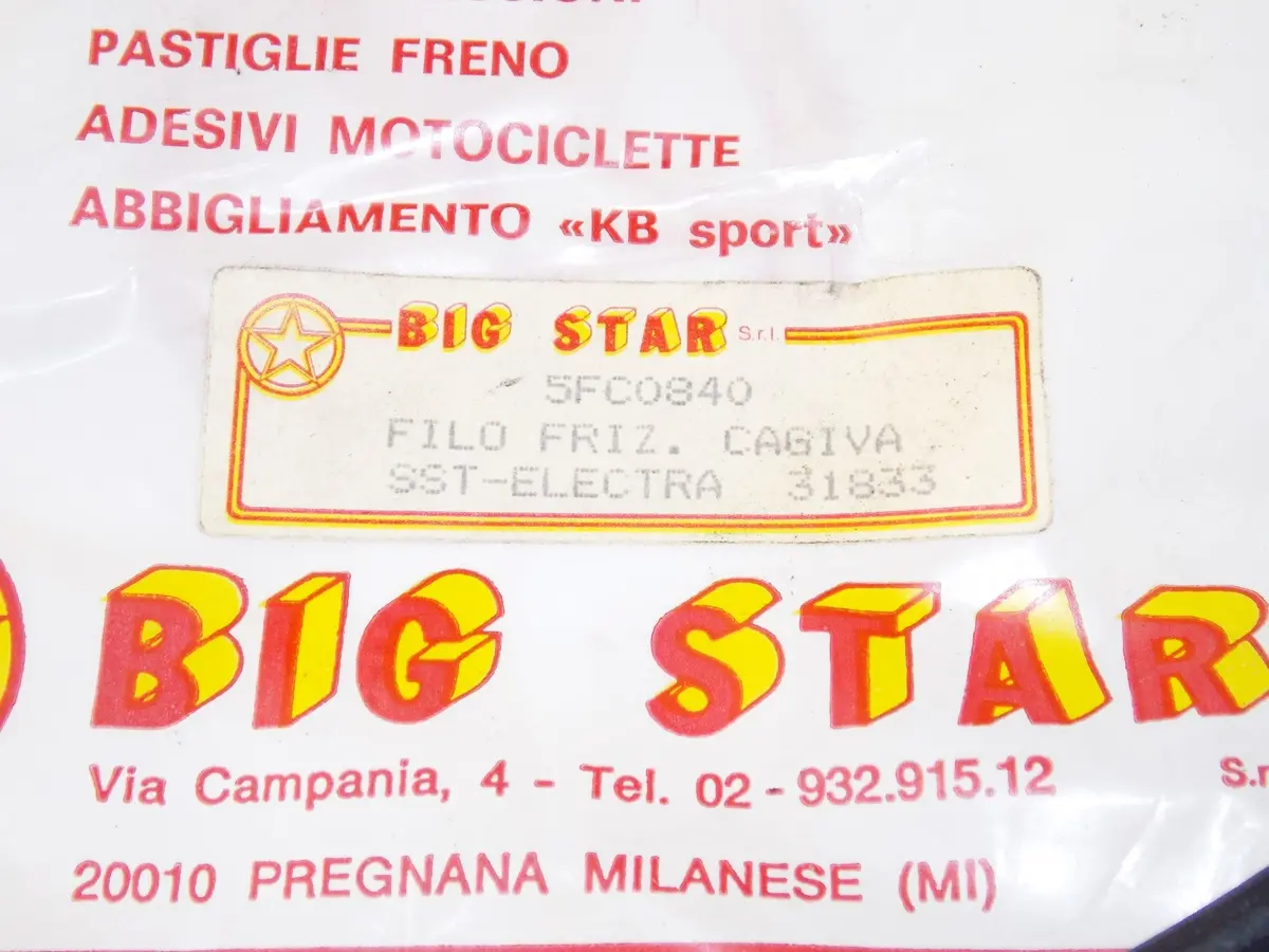 Nos Big Star 1980"S Clutch Cable Cagiva Sst Electra 125 33833 # 5Fc0840 2