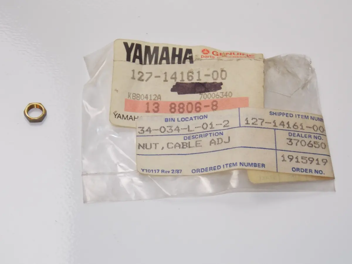 Nos Oem Yamaha 63-93 Yt Tz It Mx Dt Carburetor Nut Cable Adjusting 127-14161-00 1