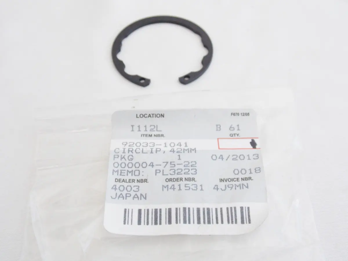 Nos Oem Kawasaki 1974-2001 Klr250 Kh400 En500 Ke250 Circlip 42Mm 92033-1041 1