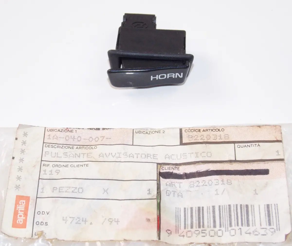 Nos Oem Aprilia 92-01 Amico Gulliver Habana Sonic Sr 50 Horn Switch Ap8220318 1