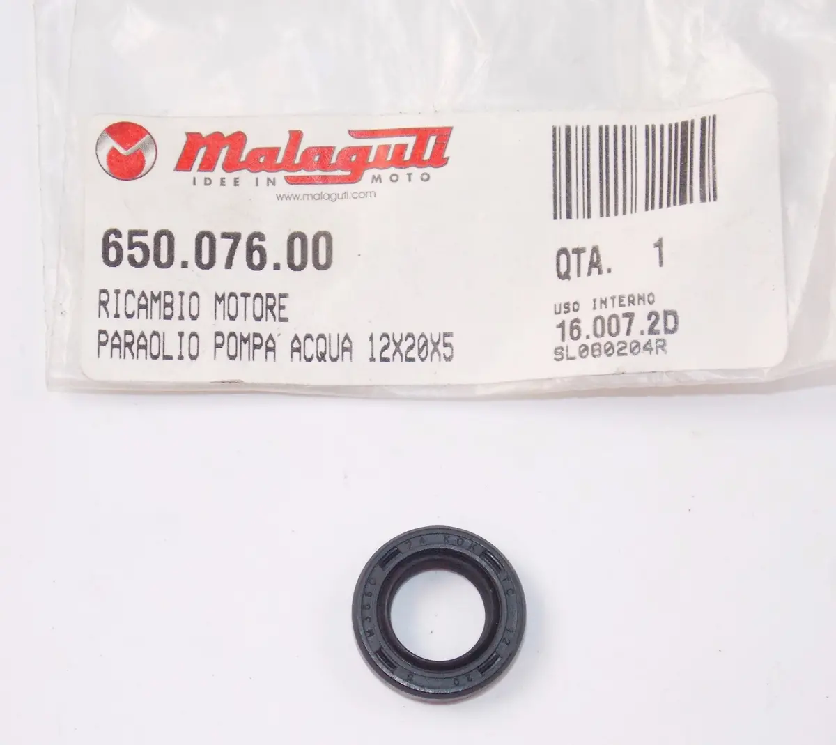 Nos Oem Malaguti Centro 160 / 4T - I.E. Euro 3 Oil Seal 12X20x5 # 650.076.00 1