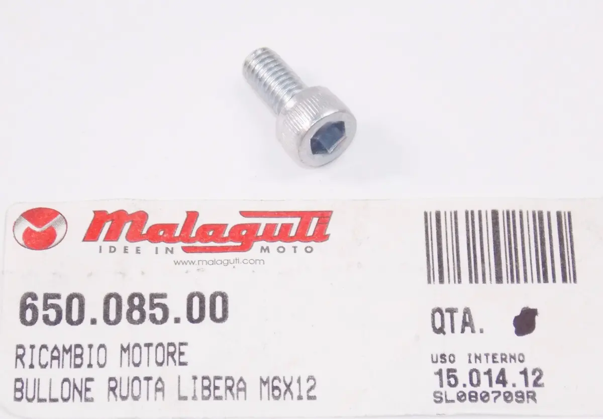 Nos Oem Malaguti Centro 160/4T Blog 125/4T - I.E. Euro 3 Screw M6x12 650.085.00 1