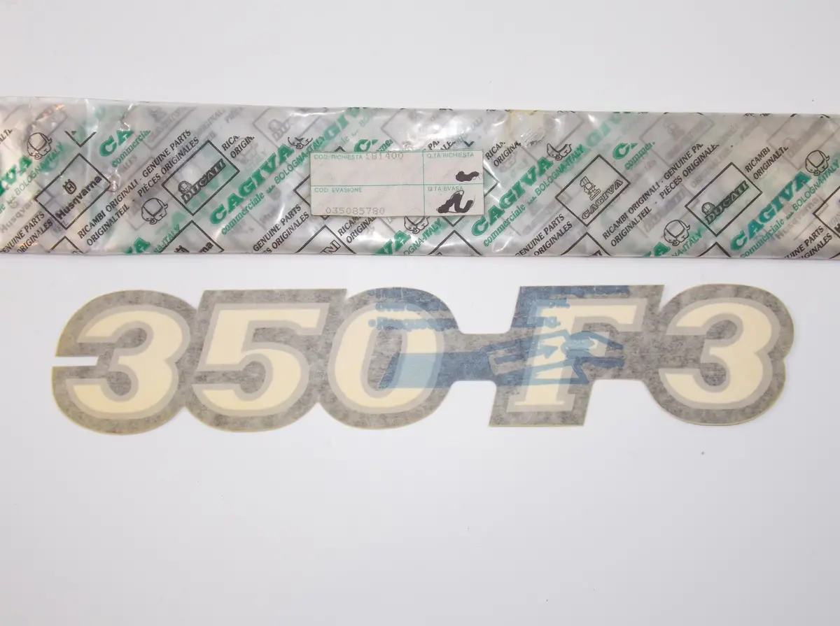 Oem Ducati '87 350 F3 Decal Rear Fairing Seat Cowling "350 F3" Sticker 035085780 1