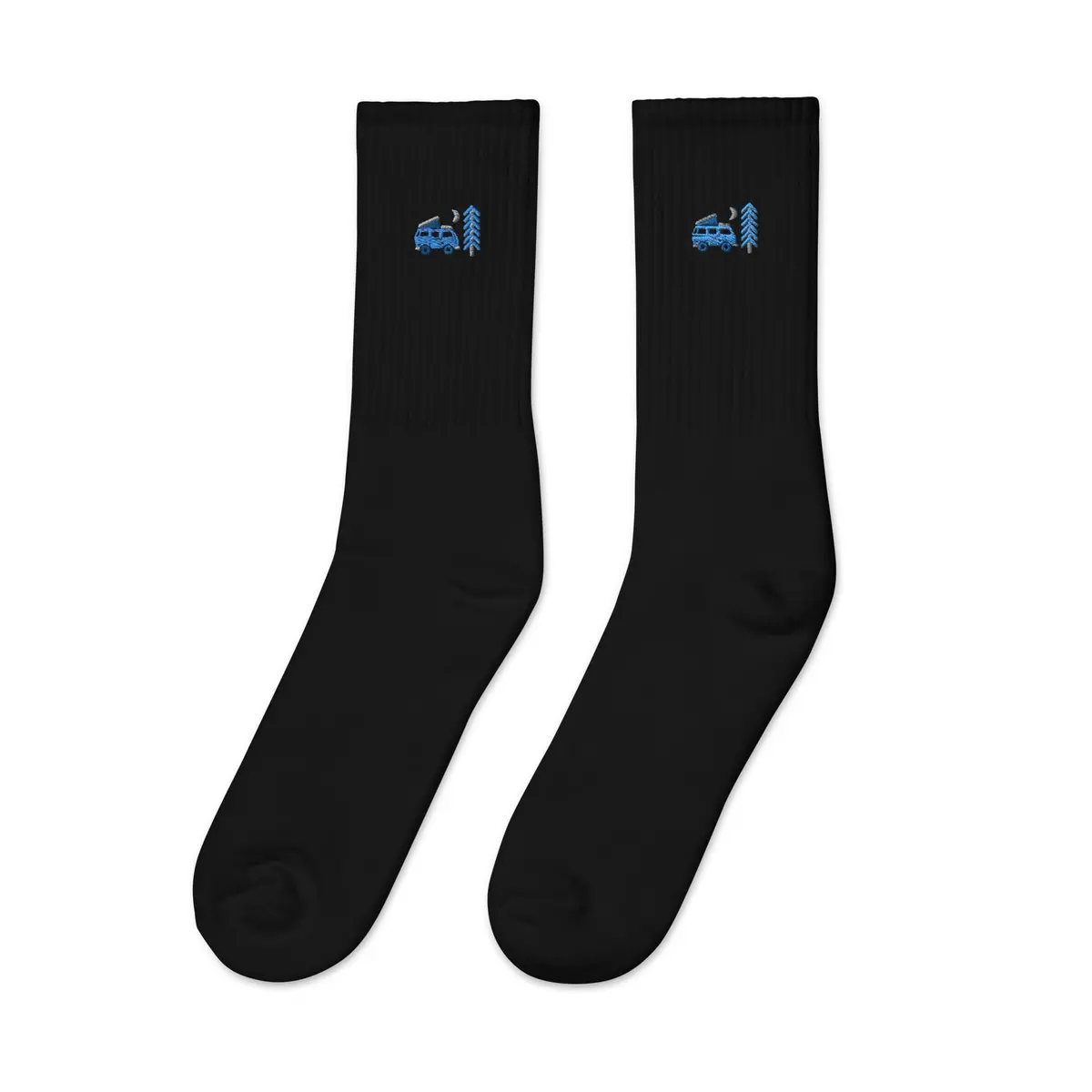 Go Outside Van & Moon Embroidered Socks 1