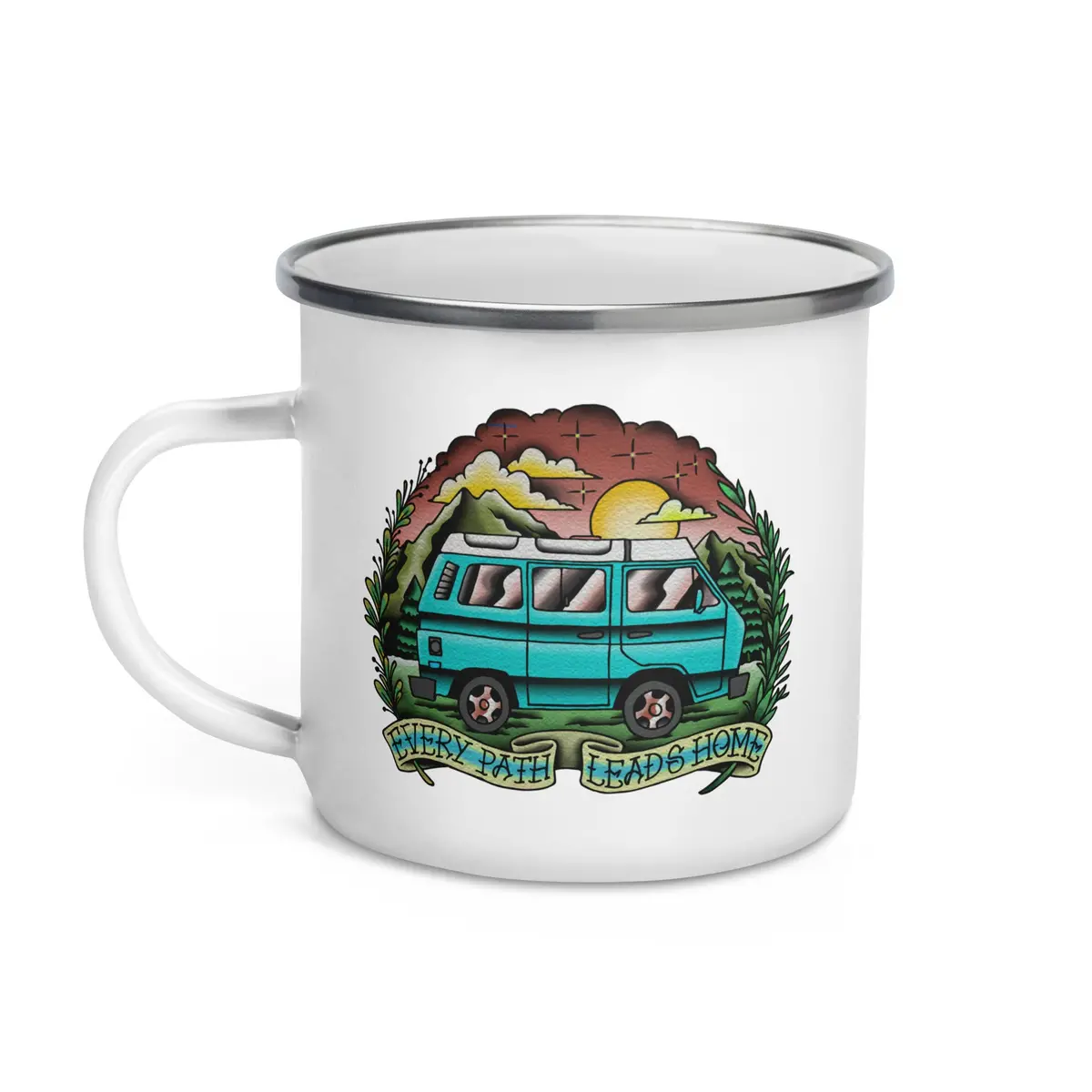 Every Path Leads Home Enamel Mug 1