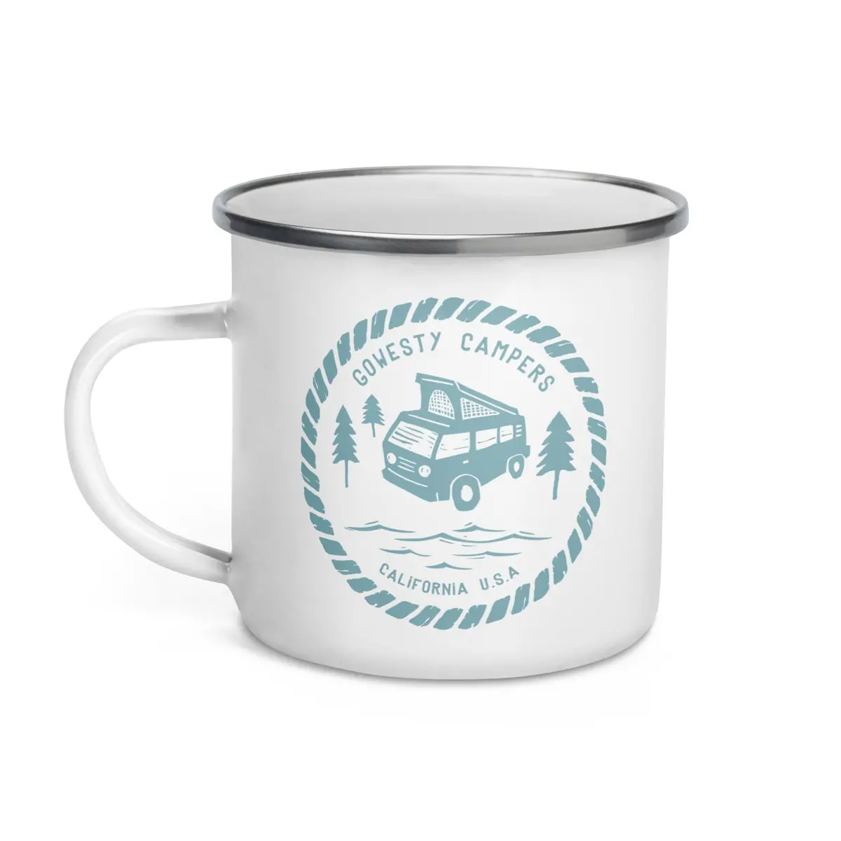 Woodcut Westy Life Enamel Mug 1