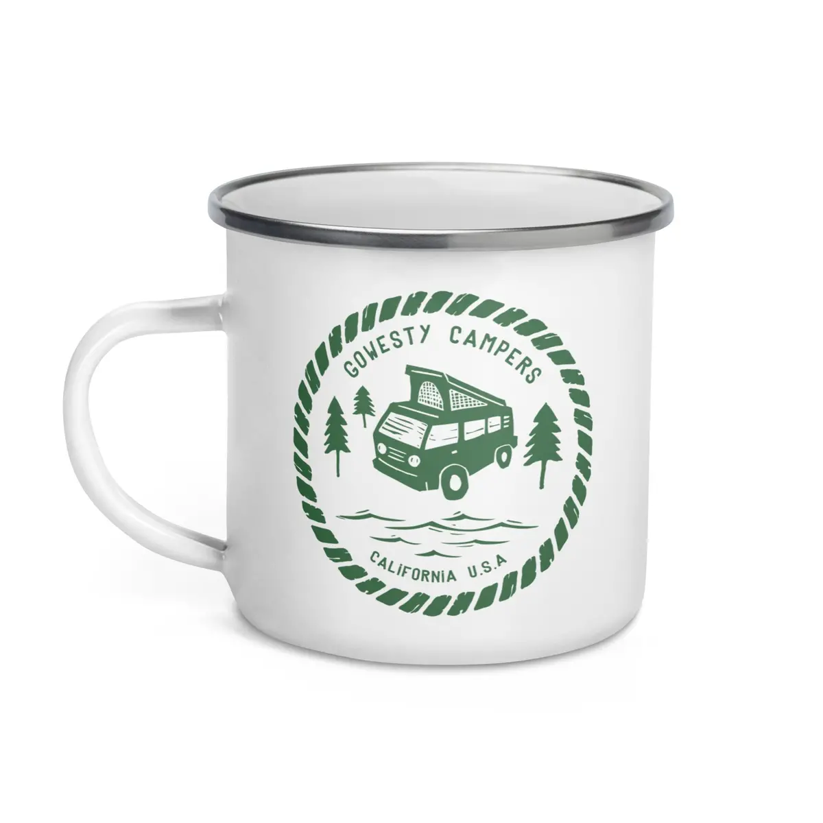 Woodcut Westy Life Enamel Mug 1