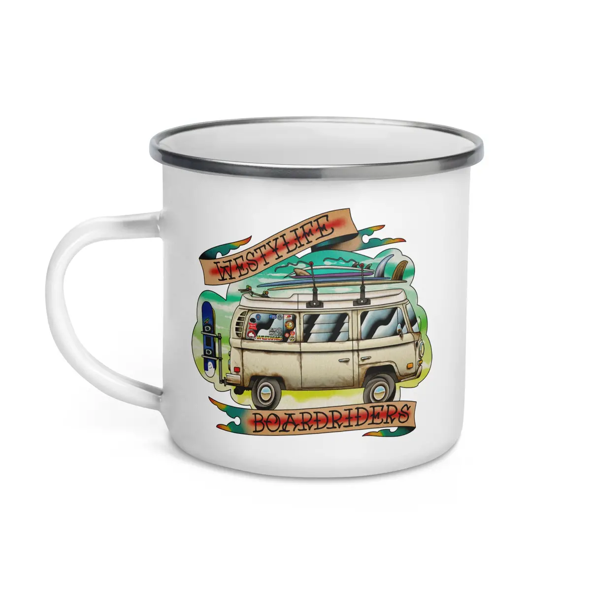 Westy Life Boardriders Enamel Mug 1