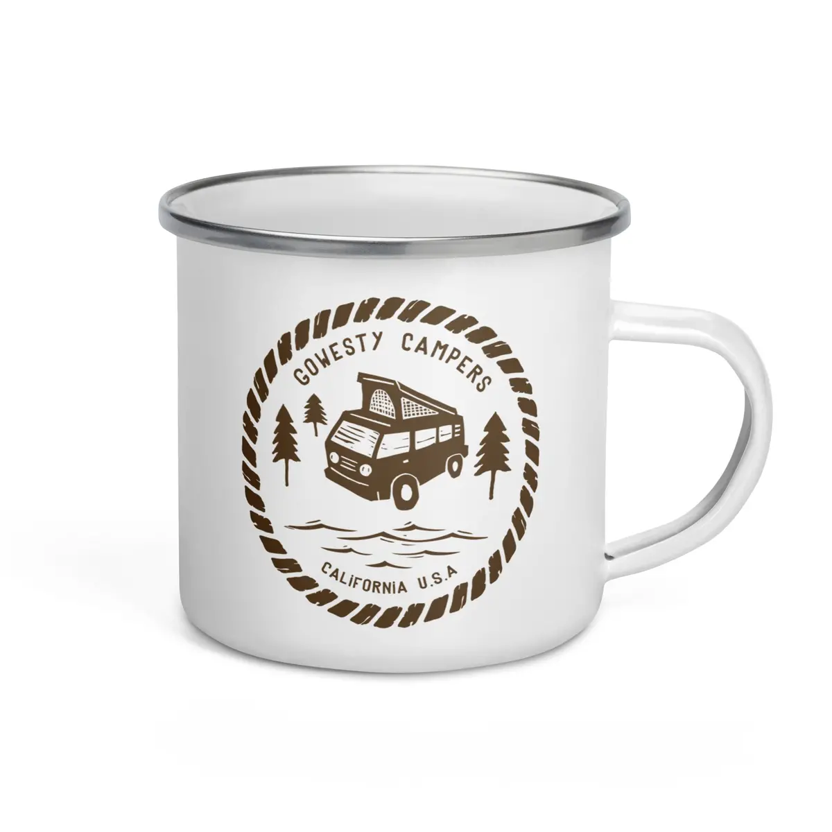 Woodcut Westy Life Enamel Mug 2