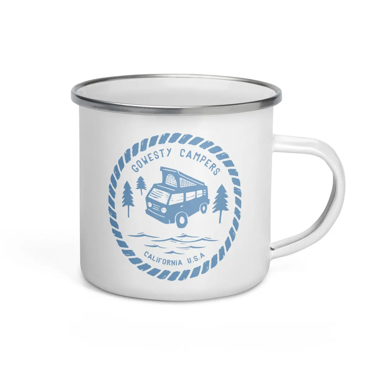 Woodcut Westy Life Enamel Mug 2