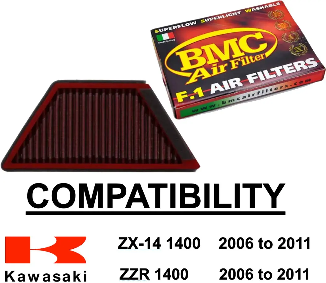 Bmc F.1 Air Filter   Fm466/04 (Washable)  Kawasaki Zx-14 & Zzr1400  2006- 2011 1