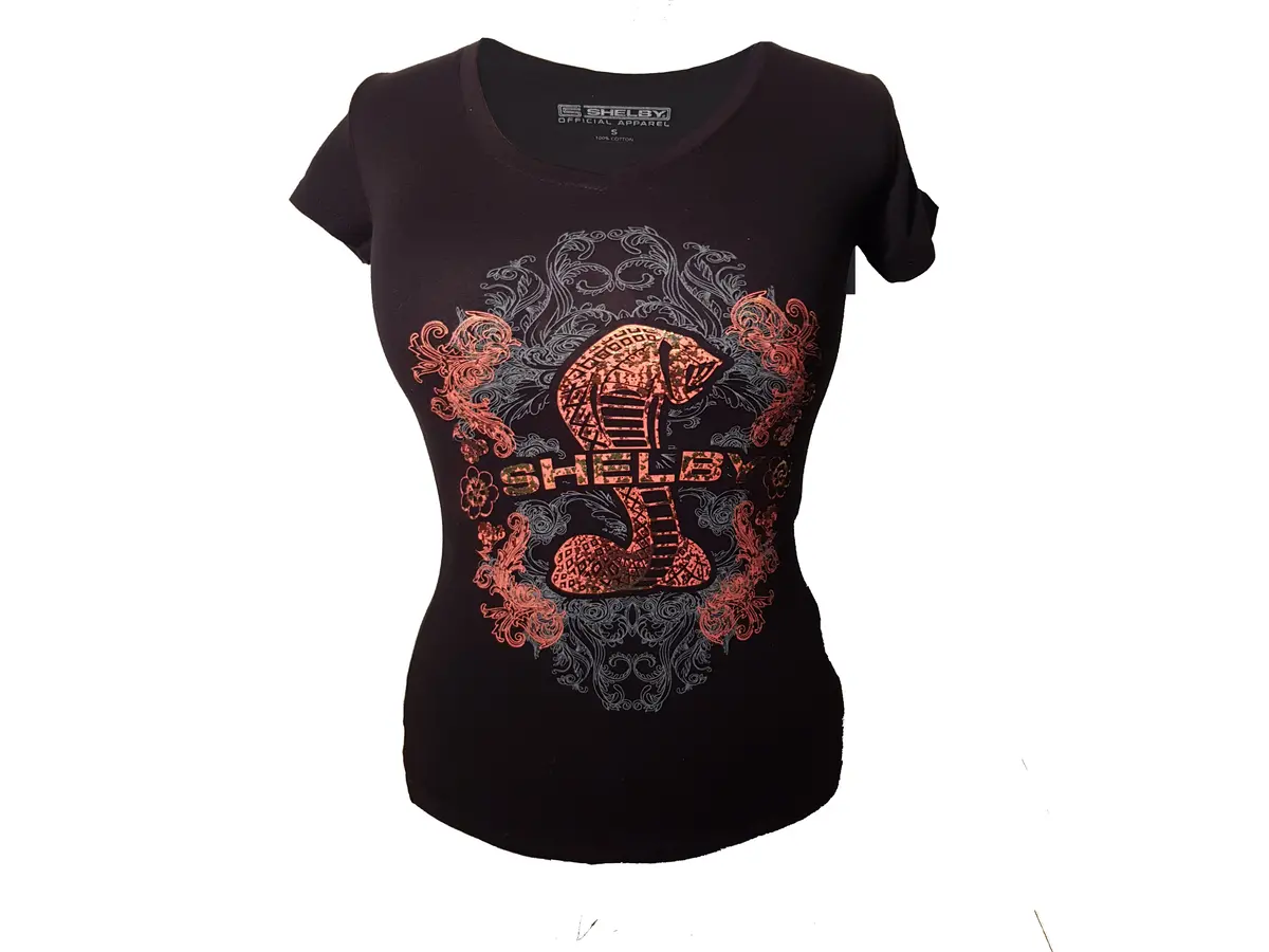 Ladies Short Sleeve V Neck Rainbow Cobra 1