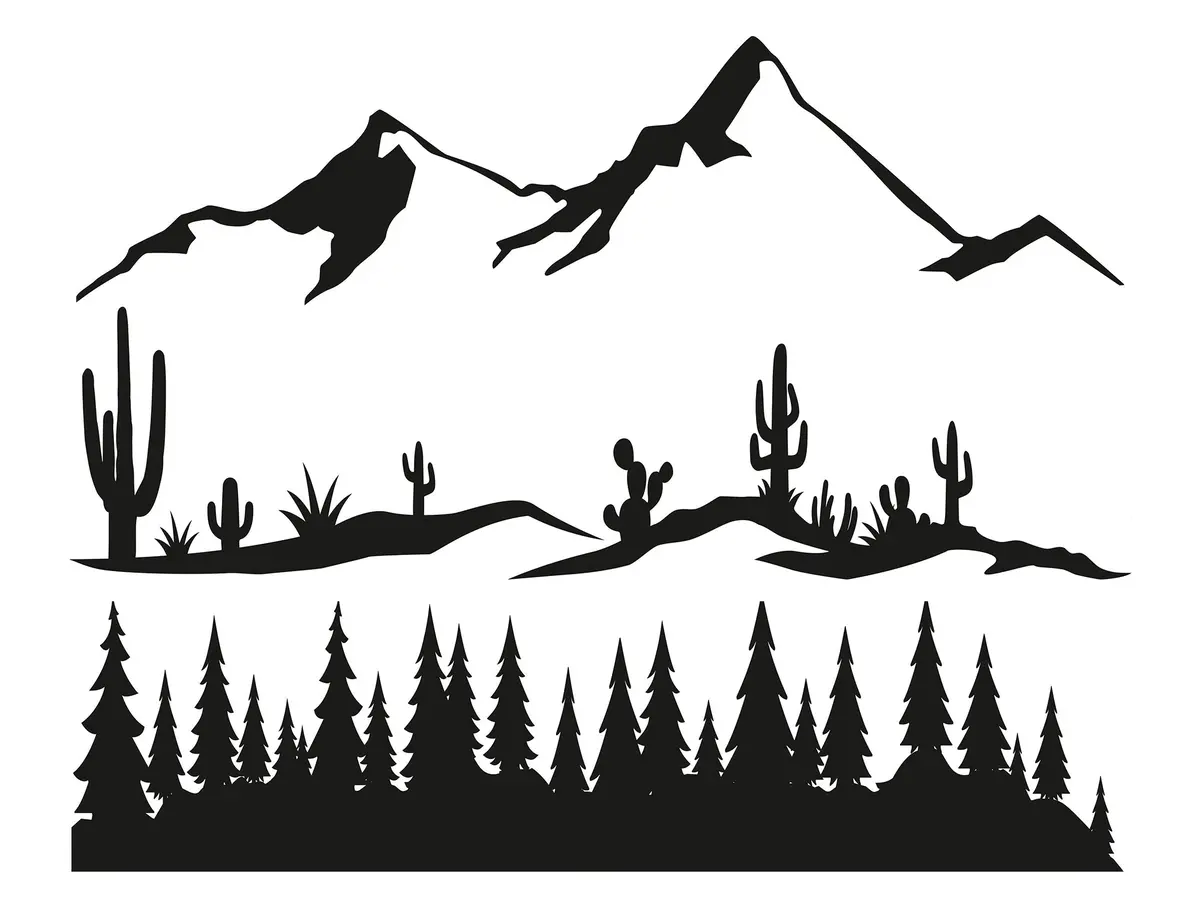 Scenic Vinyl Decals (Mountain/Desert/Forest) 1