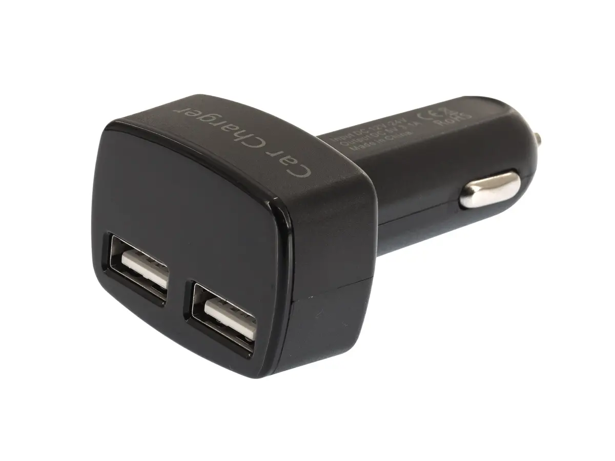 4-In-1 Dual Usb Car Charger W/Digital Display 1