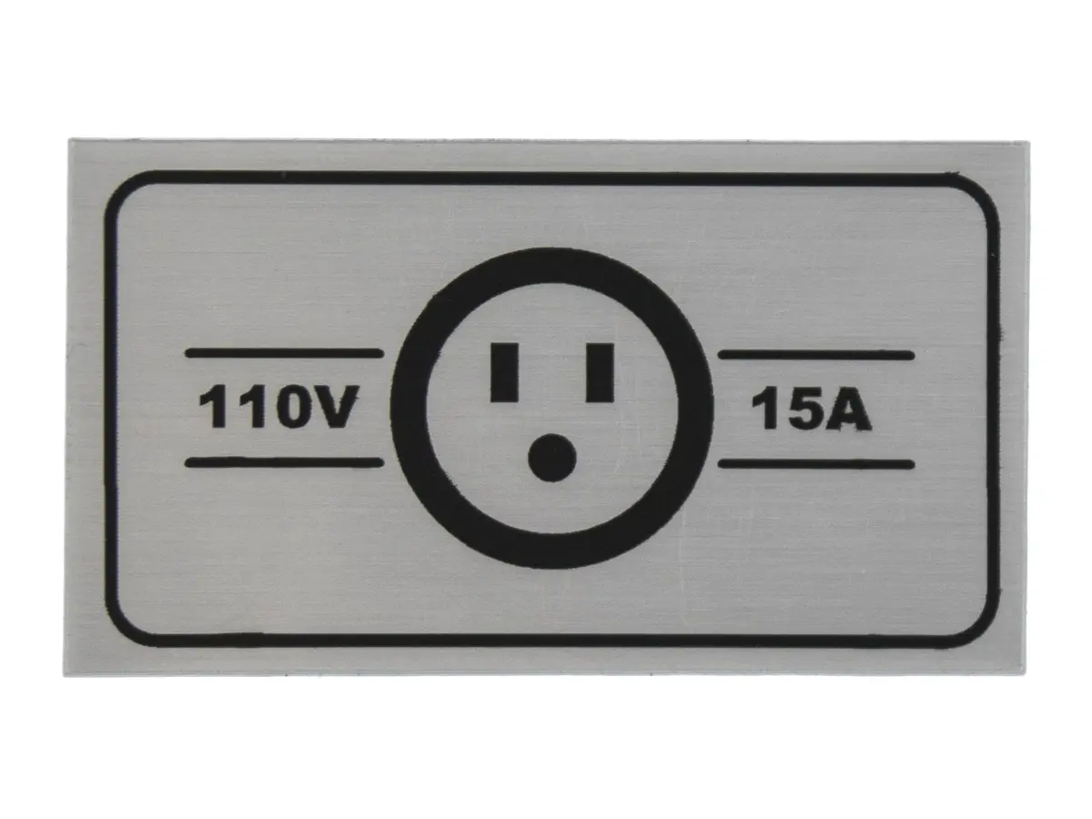 110V/15A Hook-Up Decal 1