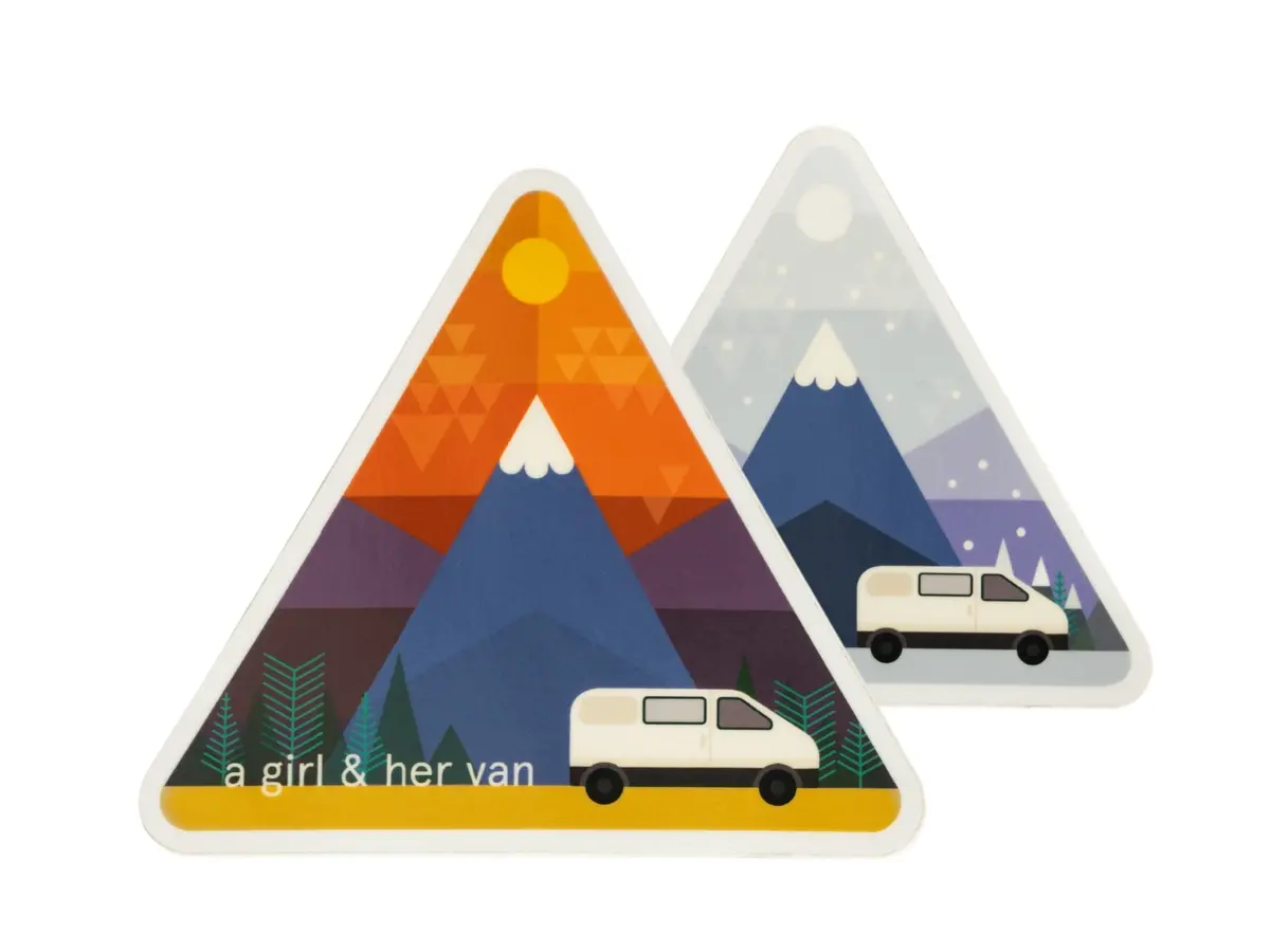 Girl And Her Van Sticker 1