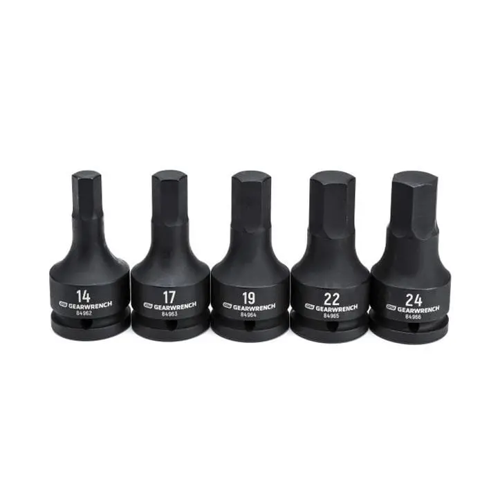 Gearwrench 84968 Impact Hex Bit Socket Set – 1/4", 3/8", And 1/2" Drive 1