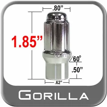 Gorilla 12Mm X 1.5 Lug Nuts Mag E-T (W/60° Taper) Seat Right Hand Thread Chrome Sold Individually- Pt# Gor 21138Etxl (A3) 1