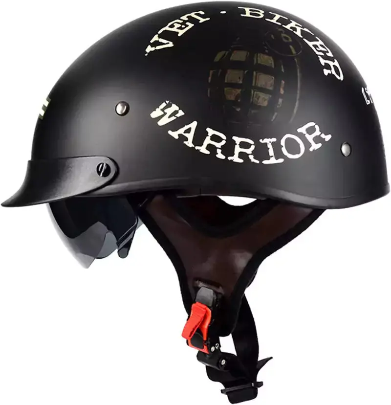Half Helmet Motorcycle Helmet With Visor Built-In Sunglasses Ece Approved Vintage Open Face Helmet Cap Tkmw-014 1