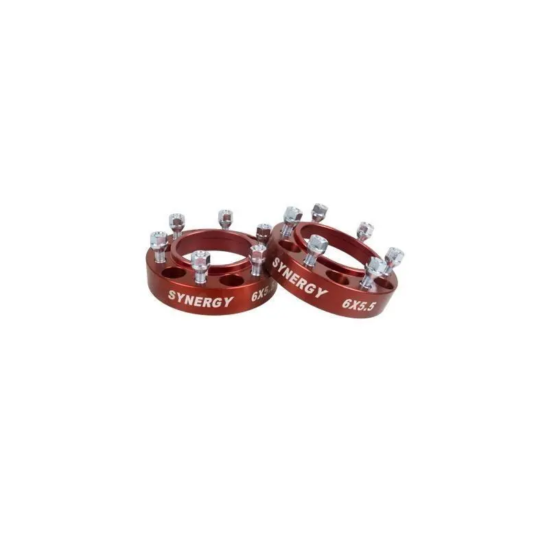 Synergy 1.50" Thick Wheel Spacer Pair (Red) -Pt#Syn4112-6-55-H (D3) 1