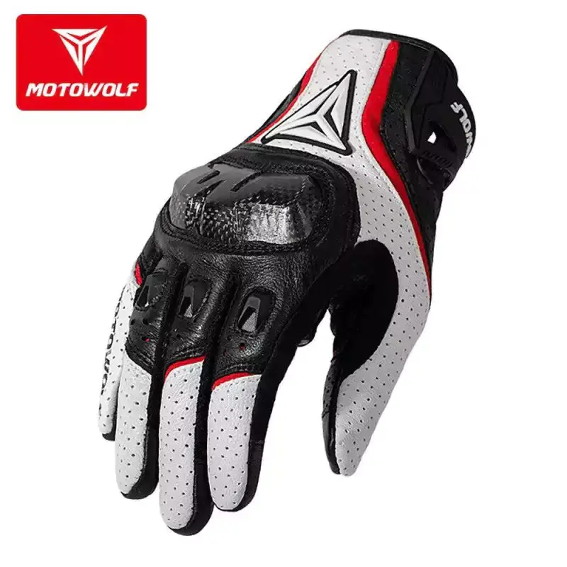 Motowolf Carbon Fiber Motorcycle Gloves Men's Leather Mdl0305 1