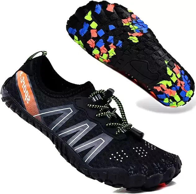 Jetski Water Shoes Men/Women Sneakers Barefoot Outdoor Beach Sandals Upstream Aqua Shoes Quick-Dry River Sea Diving Swimming(Black) 1