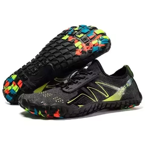 Jetski Water Shoes Men/Women Sneakers Barefoot Outdoor Beach Sandals Upstream Aqua Shoes Quick-Dry River Sea Diving Swimming(Black/Green) 4