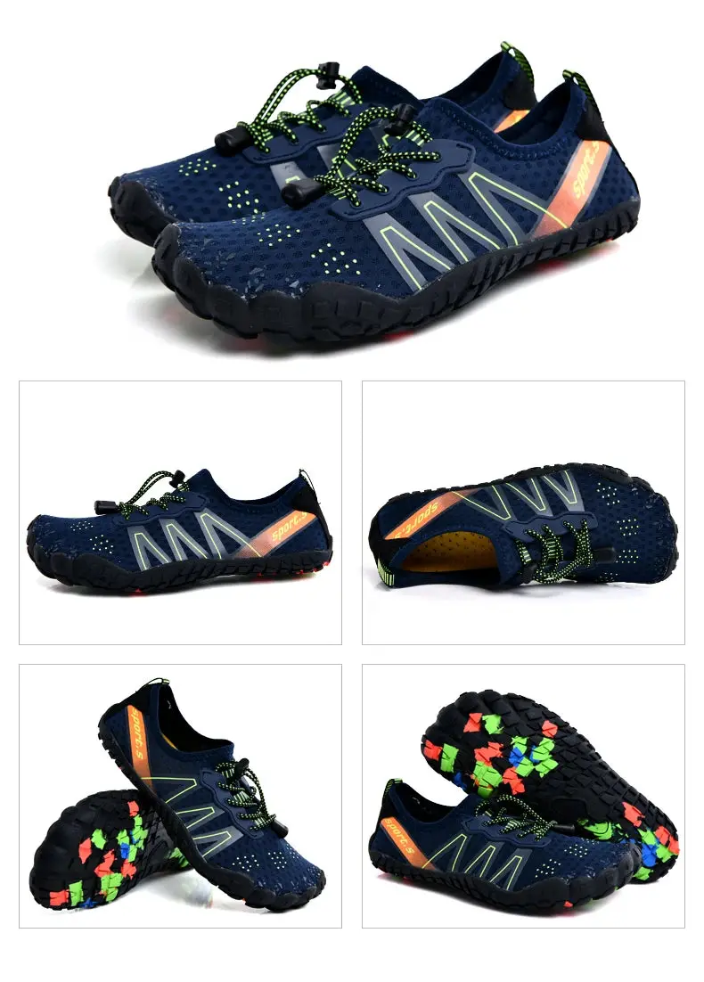 Jetski Water Shoes Men/Women Sneakers Barefoot Outdoor Beach Sandals Upstream Aqua Shoes Quick-Dry River Sea Diving Swimming(Black/Green) 1