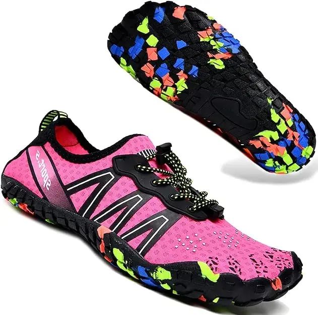 Jetski-Water Shoes Men/Women Sneakers Barefoot Outdoor Beach Sandals Upstream Aqua Shoes Quick-Dry River Sea Diving Swimming-Pink 1