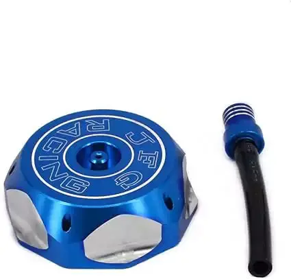 Jfg Racing Billet Gas Fuel Tank Cap With Vent Hose For Yz85 04-23 Yz125 Yz250 04-23 Yz250f Yz450f 04-13 Wr250f Wr450f Blue 1