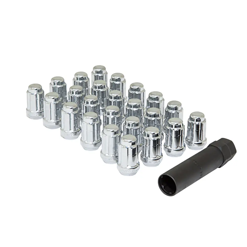 Gorilla Small Diameter Spline Acorn Lug Nuts - 3/4" & 13/16" Dual Hex Key - 12Mm X 1.50 Thread Size - Chrome Finish - Set Of 24 K6cs-12150Gr 1
