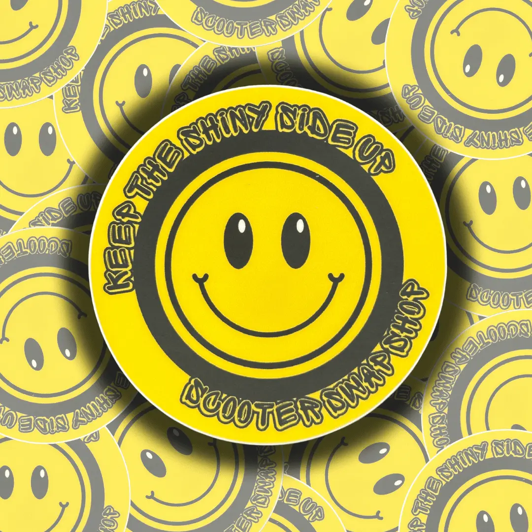 Keep The Shiny Side Up Circle Sticker 1
