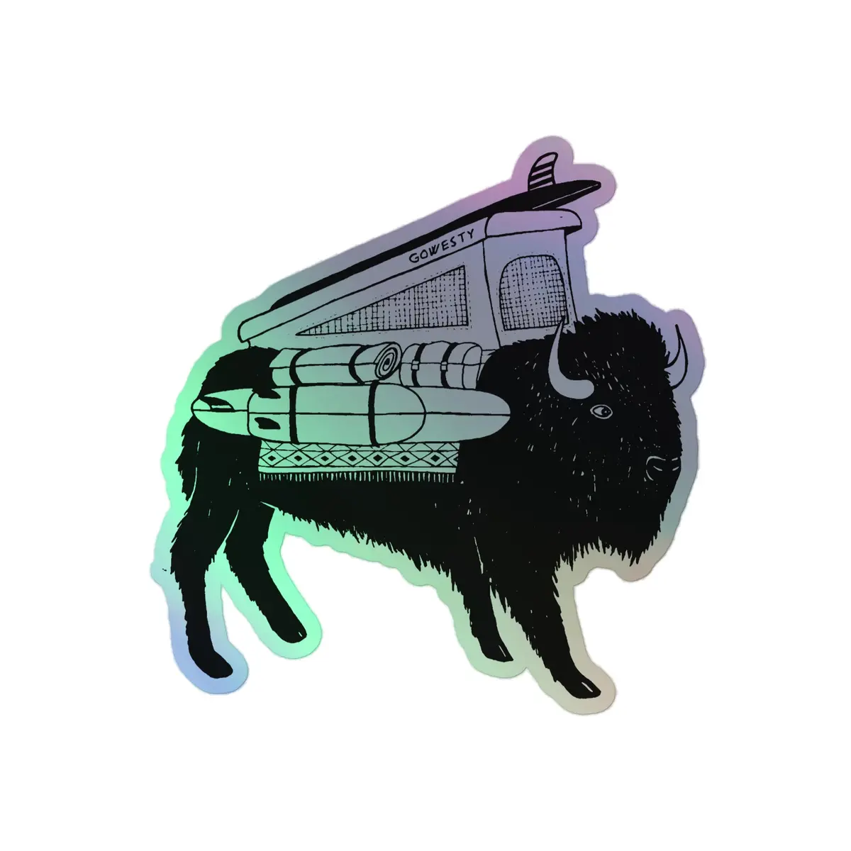 Buffalo Roam Vanimal Holographic Sticker 3