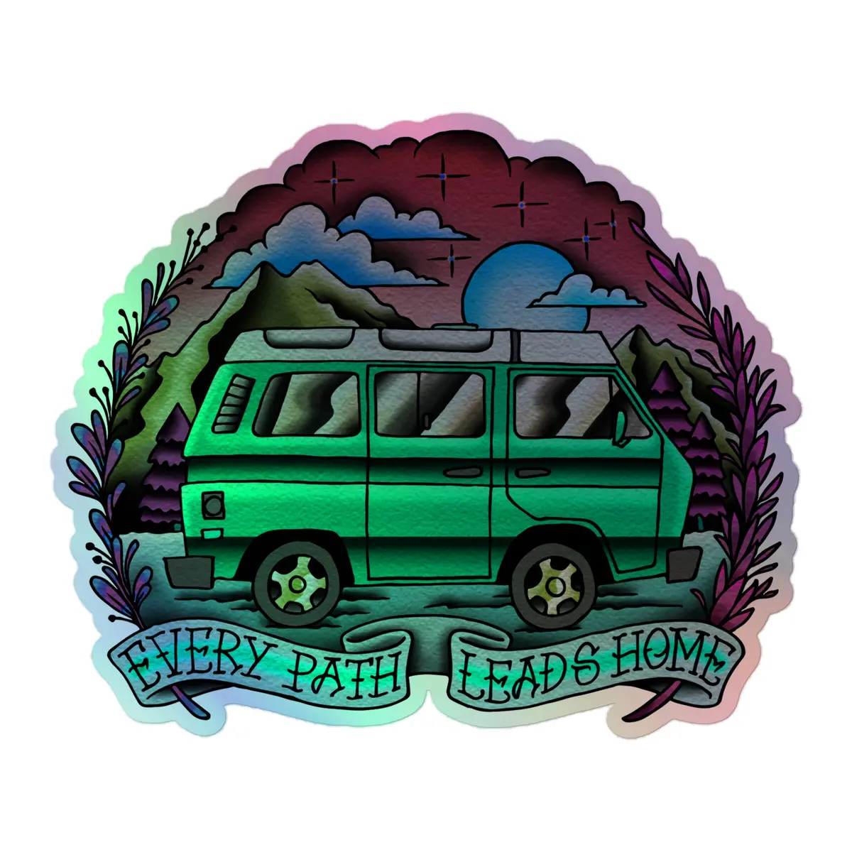 Every Path Leads Home Holographic Sticker 3